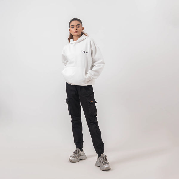 Plain Winter Hoodie – White 🤍 | The Gray Chapter